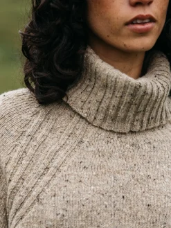 Cheap Finisterre Women's Farne Roll Neck Knit Sweater Oatmeal