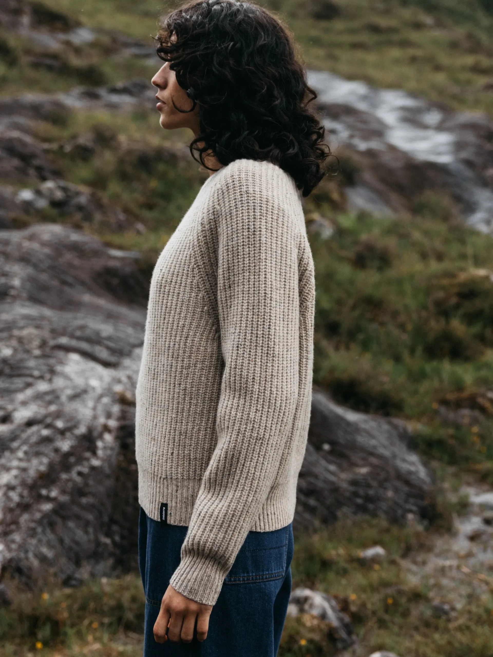 Clearance Finisterre Women's Mora Knit Sweater Oatmeal
