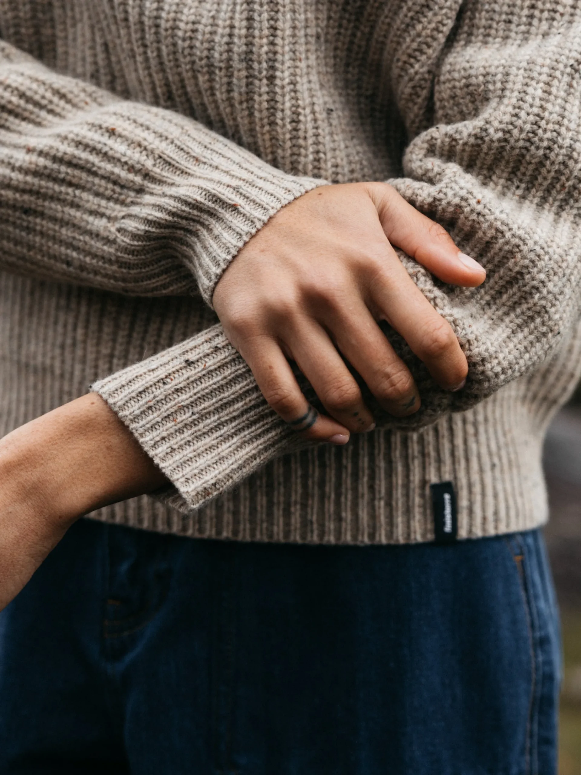 Clearance Finisterre Women's Mora Knit Sweater Oatmeal