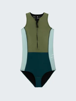 Flash Sale Finisterre Women's Nieuwland 2mm Yulex® Swimsuit Teal/Khaki/Aqua