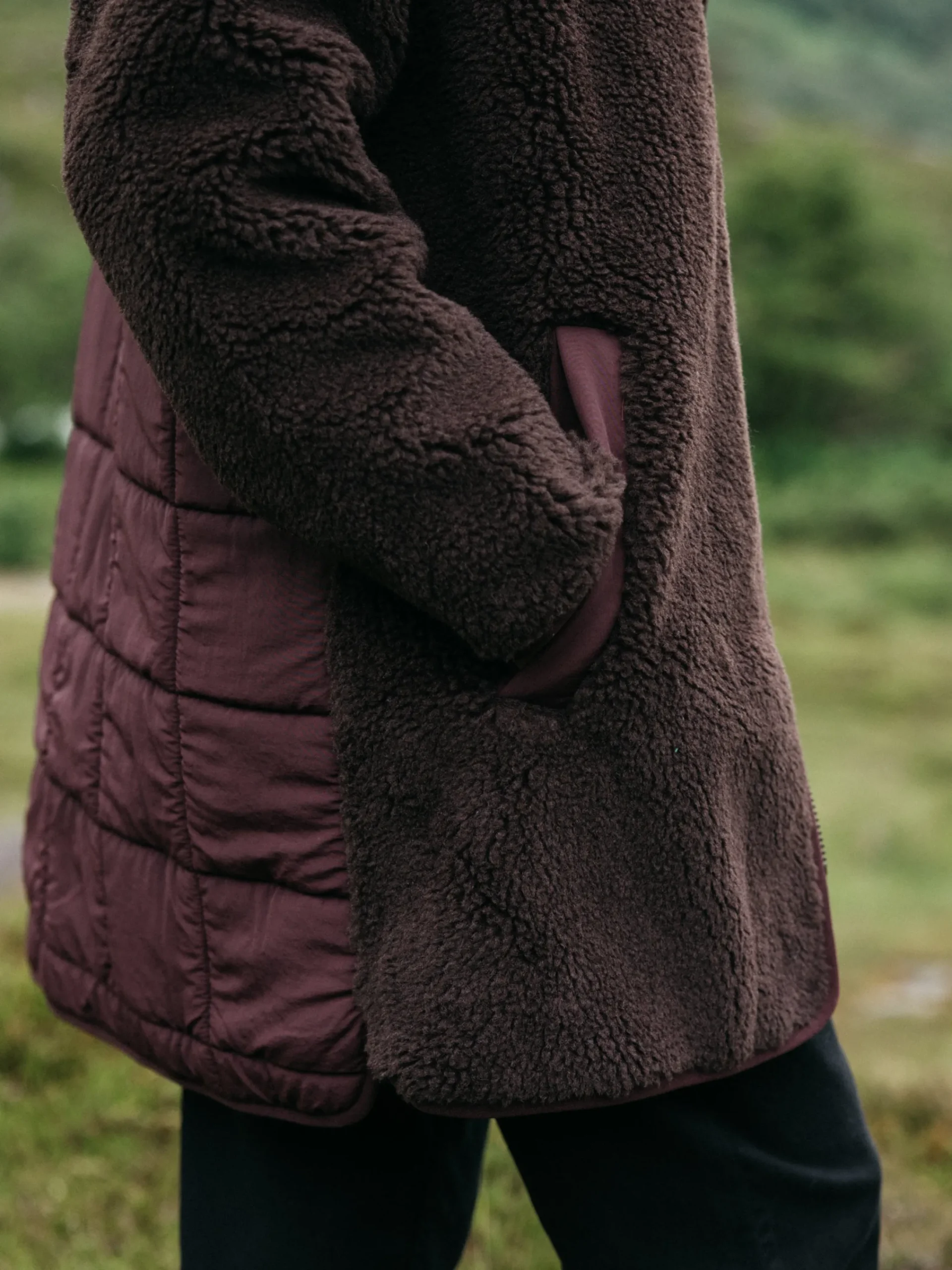 Outlet Finisterre Women's Orsik Fleece Longline Jacket SealBrown