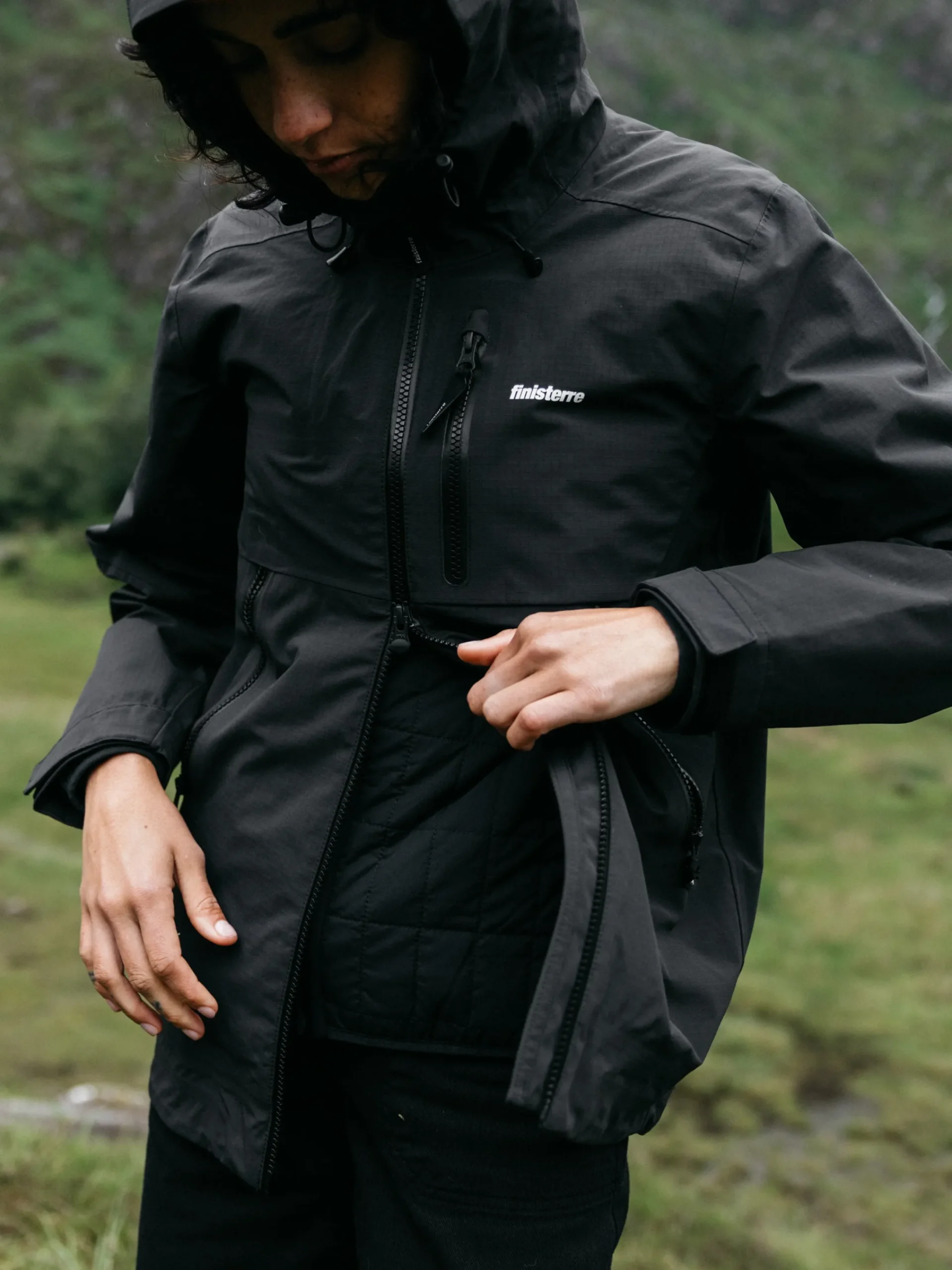 Shop Finisterre Women's Stormbird Waterproof Jacket Black