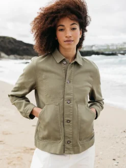 Cheap Finisterre Women's Yarrel Chore Jacket WillowGreen