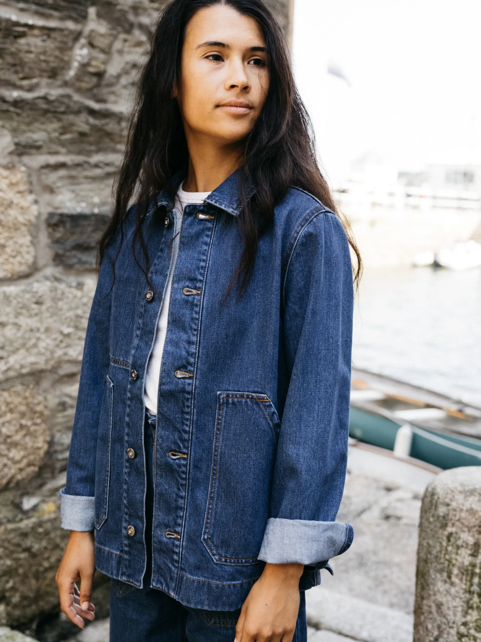 Clearance Finisterre Women's Yarrel Denim Chore Jacket RetroIndigo